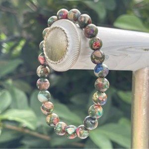 8mm Jasper Chakra Stretch Bead Bracelet